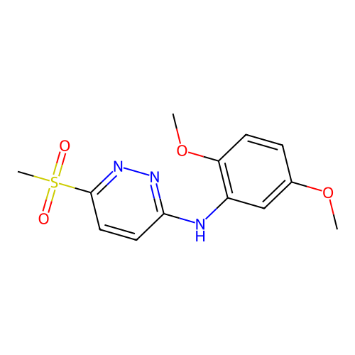 N-(2,5-dimethoxyphenyl)-6-(methylsulfonyl)-3-pyridazinamine structure