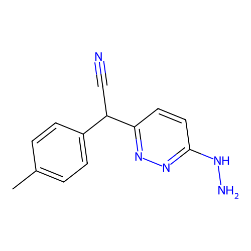 2-(6-Hydrazinylpyridazin-3-yl)-2-(4-methylphenyl)acetonitrile structure