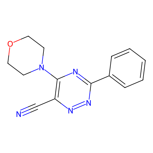 5-Morpholino-3-phenyl-1,2,4-triazine-6-carbonitrile structure
