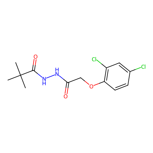 N'-[(2,4-dichlorophenoxy)acetyl]-2,2-dimethylpropanohydrazide structure
