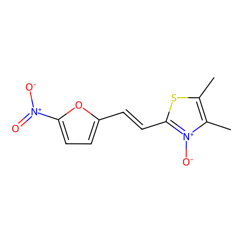 Thiazole, 4,5-dimethyl-2-(2-(5-nitrofuryl)vinyl)-, 3-oxide structure