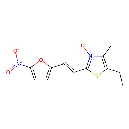 Thiazole, 5-ethyl-4-methyl-2-(2-(5-nitrofuryl)vinyl)-, 3-oxide structure