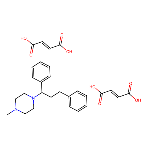 Piperazine, 1-(1,3-diphenylpropyl)-4-methyl-, (Z)-2-butenedioate (1:2) structure
