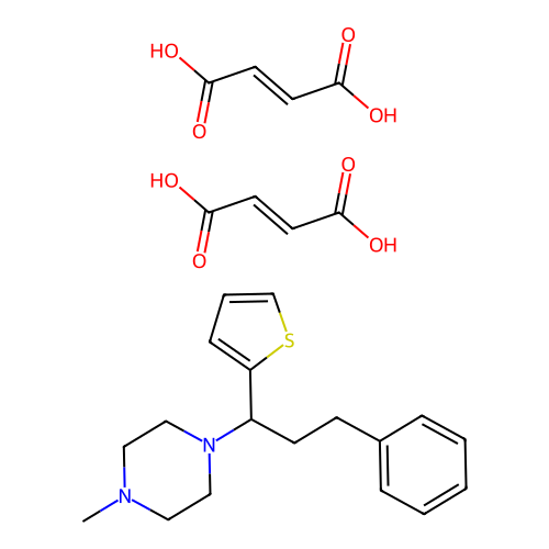 Piperazine, 1-methyl-4-(3-phenyl-1-(2-thienyl)propyl)-, (Z)-2-butenedioate (1:2) structure