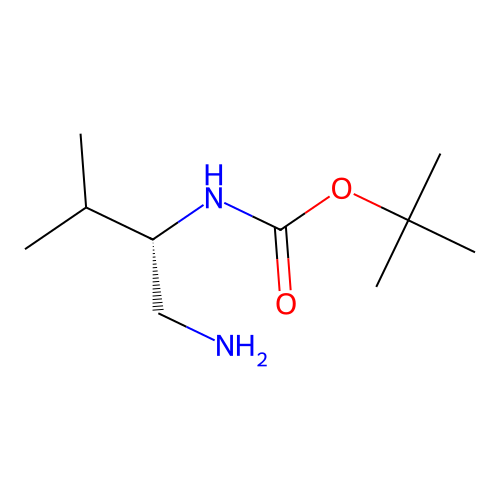 Carbamic acid, [(1S)-1-(aminomethyl)-2-methylpropyl]-, 1,1-dimethylethyl ester structure