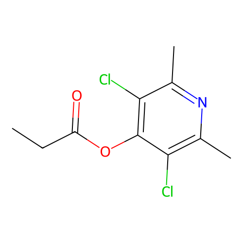 Propionic acid 3,5-dichloro-2,6-dimethyl-4-pyridyl ester structure