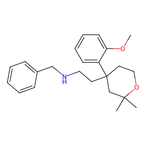 N-benzyl-2-(4-(2-methoxyphenyl)-2,2-dimethyltetrahydro-2H-pyran-4-yl)ethanamine structure