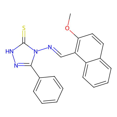 4-(((2-Methoxy-1-naphthyl)methylene)amino)-5-phenyl-4H-1,2,4-triazole-3-thiol structure