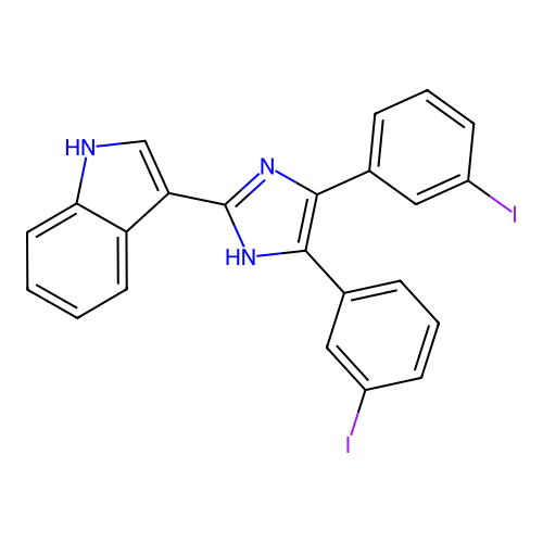 3-[4,5-bis(3-iodophenyl)-1H-imidazol-2-yl]-1H-indole structure