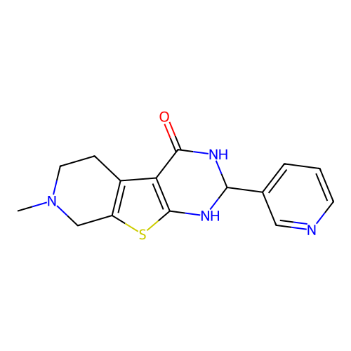 7-methyl-2-(3-pyridinyl)-2,3,5,6,7,8-hexahydropyrido[4',3':4,5]thieno[2,3-d]pyrimidin-4(1H)-one structure