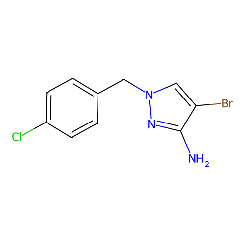 4-bromo-1-(4-chlorobenzyl)-1H-pyrazol-3-amine structure