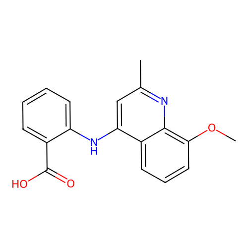 2-[(8-Methoxy-2-methylquinolin-4-yl)amino]benzoic acid structure