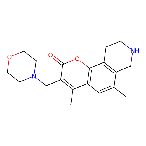 4,6-dimethyl-3-(morpholinomethyl)-7,8,9,10-tetrahydro-2H-pyrano[2,3-f]isoquinolin-2-one structure