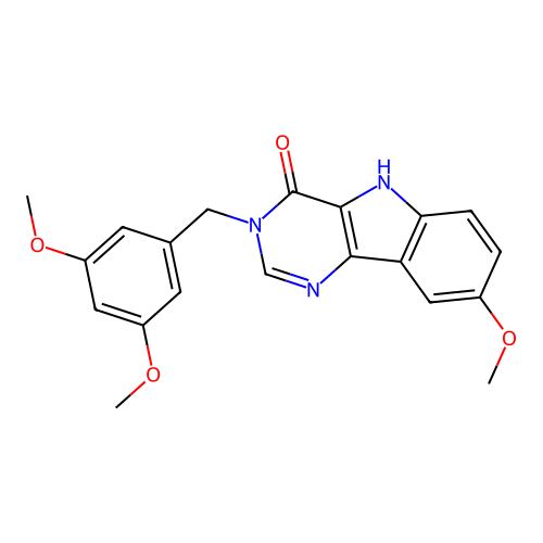 3-(3,5-dimethoxybenzyl)-8-methoxy-3H-pyrimido[5,4-b]indol-4(5H)-one structure