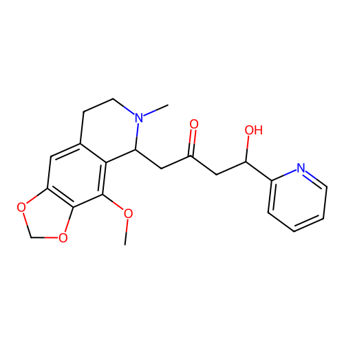 4-hydroxy-1-(4-methoxy-6-methyl-5,6,7,8-tetrahydro-[1,3]dioxolo[4,5-g]isoquinolin-5-yl)-4-(pyridin-2-yl)butan-2-one structure