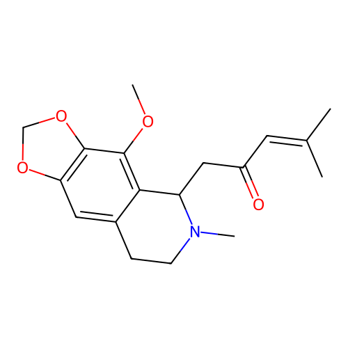 1-(4-methoxy-6-methyl-5,6,7,8-tetrahydro-[1,3]dioxolo[4,5-g]isoquinolin-5-yl)-4-methylpent-3-en-2-one structure