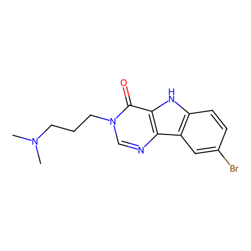 8-bromo-3-(3-(dimethylamino)propyl)-3H-pyrimido[5,4-b]indol-4(5H)-one structure