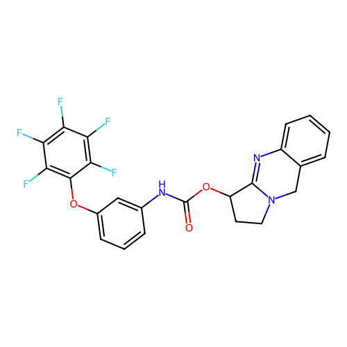 1,2,3,9-tetrahydropyrrolo[2,1-b]quinazolin-3-yl (3-(perfluorophenoxy)phenyl)carbamate structure