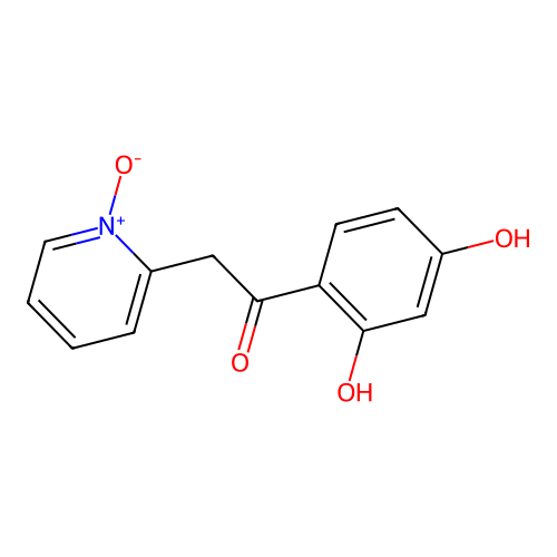 2-(2-(2,4-Dihydroxyphenyl)-2-oxoethyl)pyridine 1-oxide structure