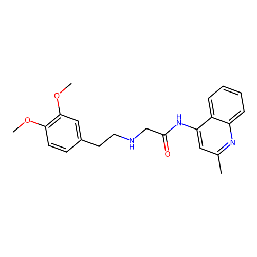 2-((3,4-dimethoxyphenethyl)amino)-N-(2-methylquinolin-4-yl)acetamide structure