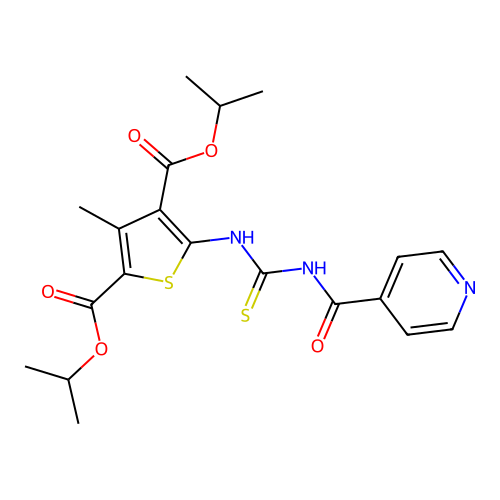 diisopropyl 5-(3-isonicotinoylthioureido)-3-methylthiophene-2,4-dicarboxylate structure