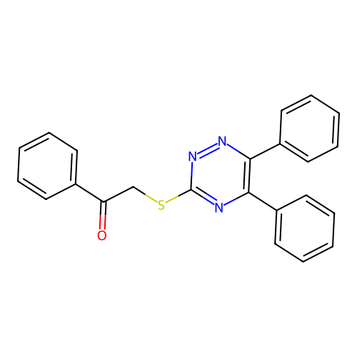 2-[(5,6-Diphenyl-1,2,4-triazin-3-yl)sulfanyl]-1-phenylethanone structure