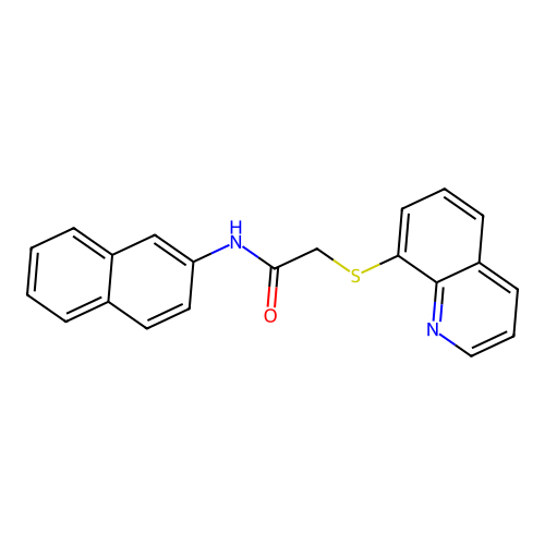 N-naphthalen-2-yl-2-quinolin-8-ylsulfanylacetamide structure