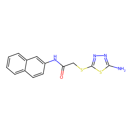 2-[(5-amino-1,3,4-thiadiazol-2-yl)sulfanyl]-N-(naphthalen-2-yl)acetamide structure