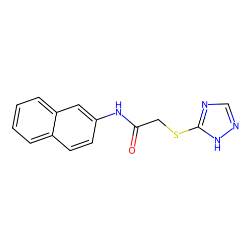 N-2-naphthyl-2-(4H-1,2,4-triazol-3-ylthio)acetamide structure