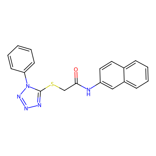 N-(naphthalen-2-yl)-2-[(1-phenyl-1H-tetrazol-5-yl)sulfanyl]acetamide structure