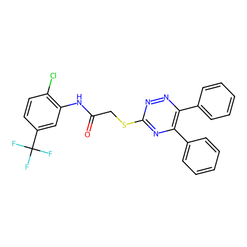 N-(2-CL-5-(Trifluoromethyl)PH)-2-((5,6-DI-PH-1,2,4-triazin-3-YL)thio)acetamide structure