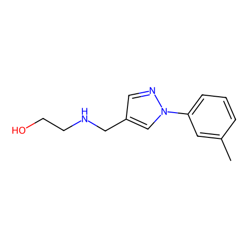 2-[[1-(3-Methylphenyl)pyrazol-4-yl]methylamino]ethanol structure