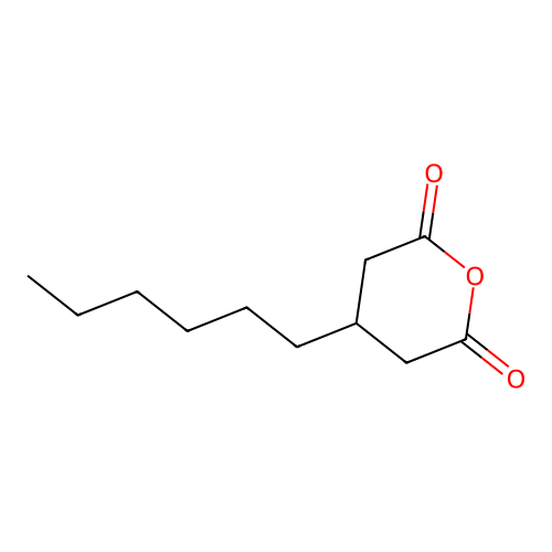 4-hexyldihydro-2H-pyran-2,6(3H)-dione structure