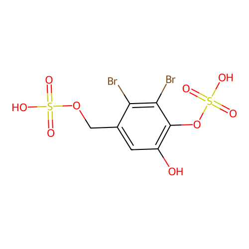 [2,3-Dibromo-6-hydroxy-4-(sulfooxymethyl)phenyl] hydrogen sulfate structure