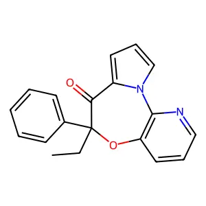 Pyrido(3,2-b)pyrrolo(1,2-d)(1,4)oxazepin-7(6H)-one, 6-ethyl-6-phenyl-, (6R)- structure