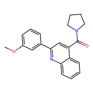 [2-(3-Methoxyphenyl)-4-quinolyl](1-pyrrolidinyl)methanone structure