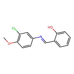 2-{(E)-[(3-chloro-4-methoxyphenyl)imino]methyl}phenol structure