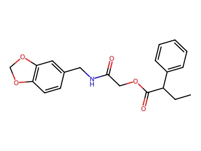 [2-(1,3-Benzodioxol-5-ylmethylamino)-2-oxoethyl] 2-phenylbutanoate structure
