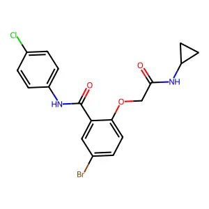 5-Bromo-N-(4-chlorophenyl)-2-[2-(cyclopropylamino)-2-oxoethoxy]benzamide structure
