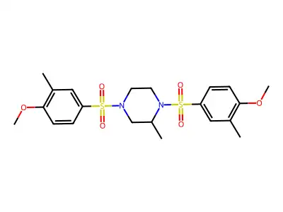 1,4-Bis[(4-methoxy-3-methylphenyl)sulfonyl]-2-methylpiperazine structure