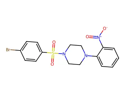 1-(4-Bromophenyl)sulfonyl-4-(2-nitrophenyl)piperazine structure