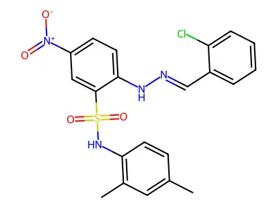 2-[2-[(2-Chlorophenyl)methylene]hydrazinyl]-N-(2,4-dimethylphenyl)-5-nitrobenzenesulfonamide structure