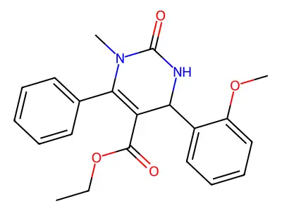 ethyl 4-(2-methoxyphenyl)-1-methyl-2-oxo-6-phenyl-1,2,3,4-tetrahydropyrimidine-5-carboxylate structure