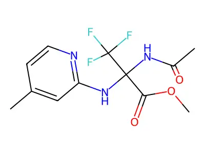 Methyl 2-acetamido-3,3,3-trifluoro-2-[(4-methylpyridin-2-yl)amino]propanoate structure