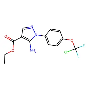 ethyl 5-amino-1-{4-[chloro(difluoro)methoxy]phenyl}-1H-pyrazole-4-carboxylate structure