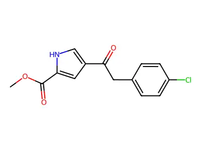 methyl 4-[2-(4-chlorophenyl)acetyl]-1H-pyrrole-2-carboxylate structure