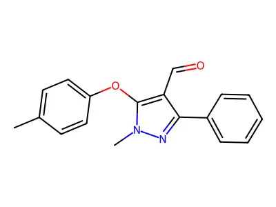 1-methyl-5-(4-methylphenoxy)-3-phenyl-1H-pyrazole-4-carbaldehyde structure