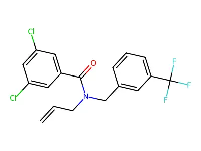 N-allyl-3,5-dichloro-N-[3-(trifluoromethyl)benzyl]benzenecarboxamide structure