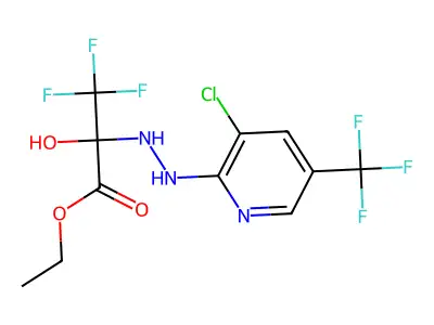 ethyl 2-{2-[3-chloro-5-(trifluoromethyl)-2-pyridinyl]hydrazino}-3,3,3-trifluoro-2-hydroxypropanoate structure