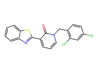 3-(1,3-benzothiazol-2-yl)-1-(2,4-dichlorobenzyl)-2(1H)-pyridinone structure